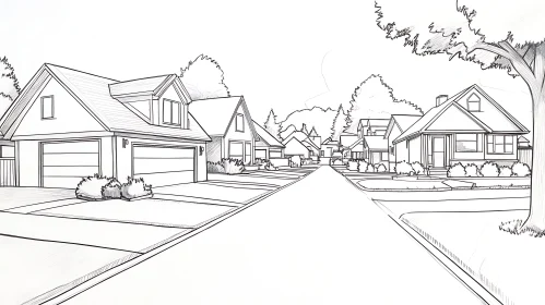 Illustration of Suburban Homes