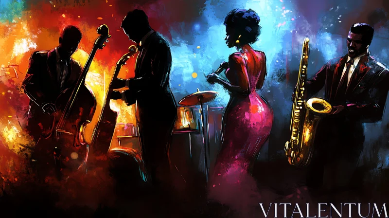 Energetic Jazz Musicians Artwork AI Image