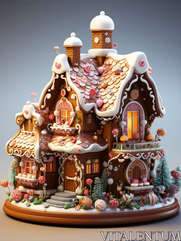 Whimsical Gingerbread House for the Holidays AI Image