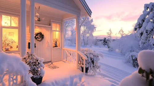 Winter Wonderland Porch Scene