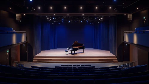 Concert Hall Featuring Grand Piano and Modern Architecture