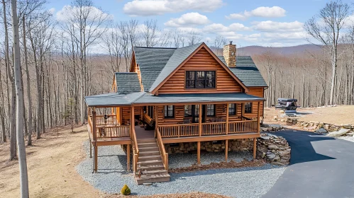 Charming Forest Log Cabin with Porch