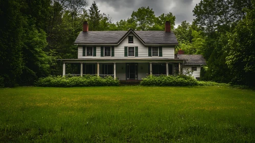 Vintage House in Dense Green Landscape