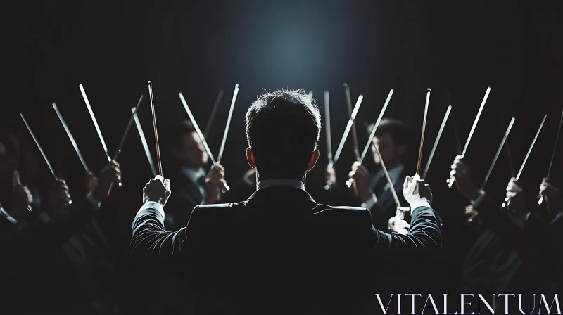 Orchestra Conductor with Batons AI Image