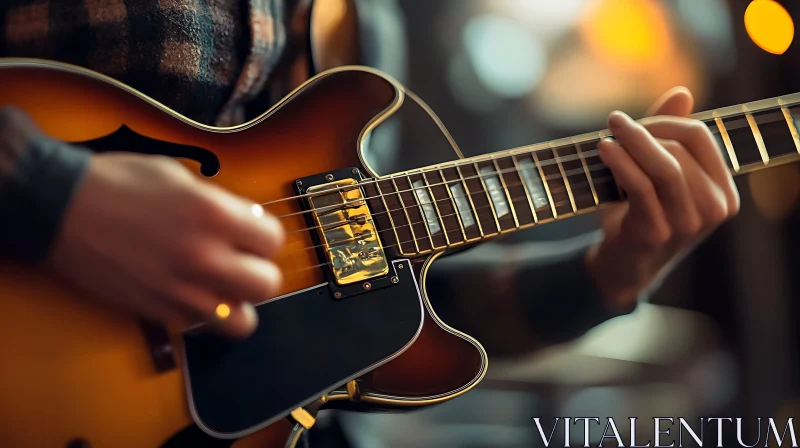 Electric Guitar Playing Close-Up AI Image