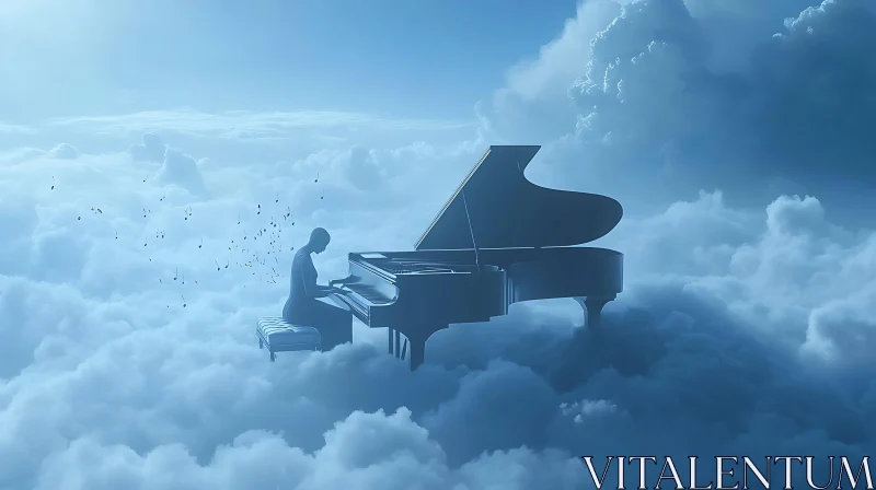 Cloud Piano Serenade AI Image