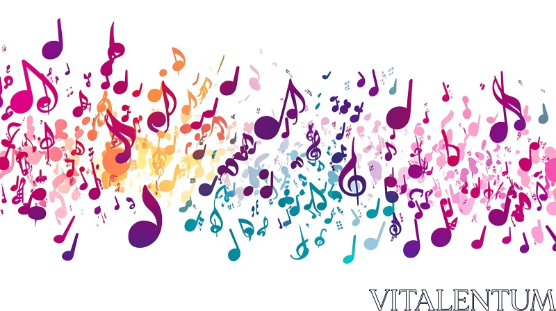 Vibrant Musical Note Abstract Art AI Image