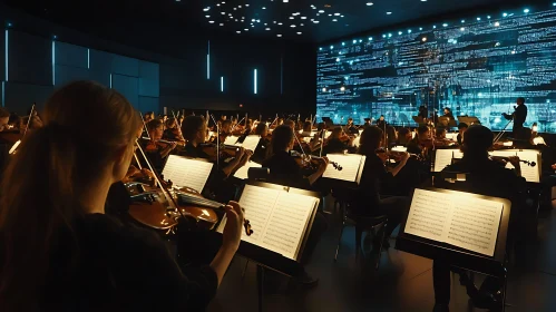 Symphonic Concert with Tech-Inspired Backdrop