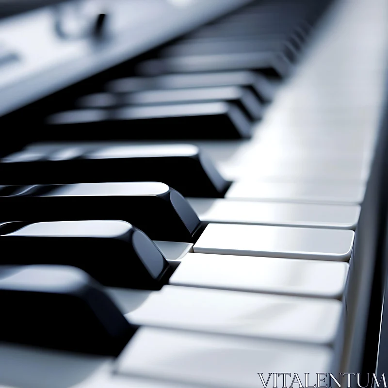 Detailed View of Piano Keyboard AI Image