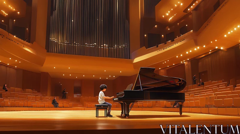 Solo Piano Performance in Concert Hall