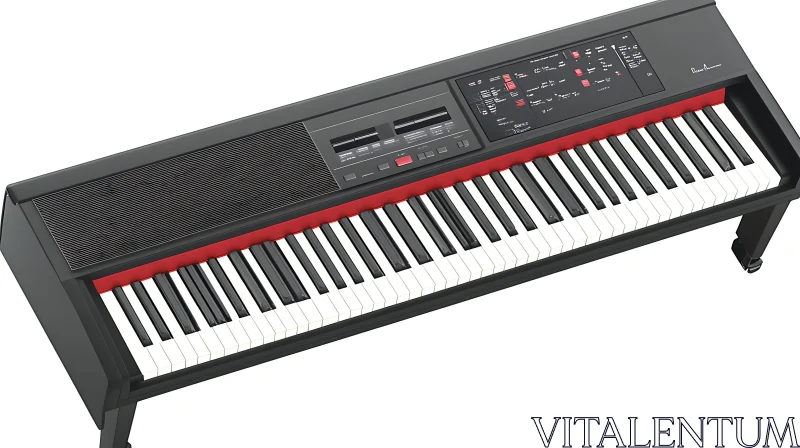 Contemporary Digital Piano with Full-Range Keys AI Image