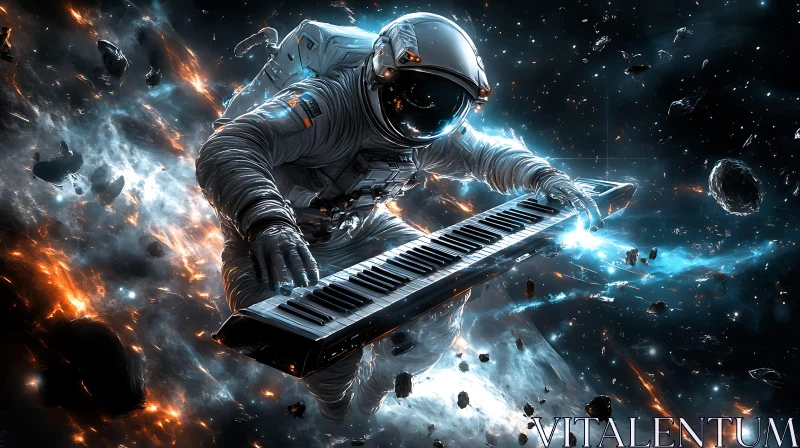 Cosmic Concert: Astronaut's Musical Journey AI Image