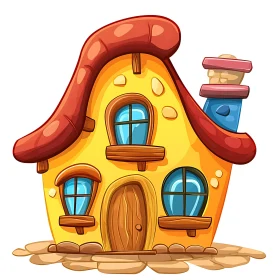 Fairytale-Like Cartoon House Illustration