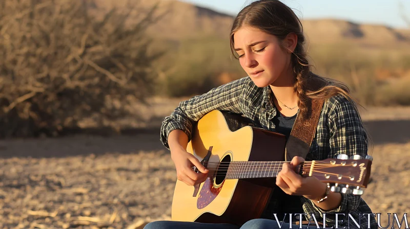 Serene Outdoor Guitar Session AI Image