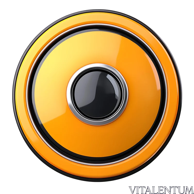 Glossy Yellow and Black Circular Abstract Art AI Image