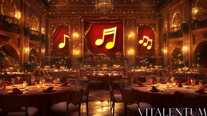 Luxurious Ballroom with Festive Decor AI Image