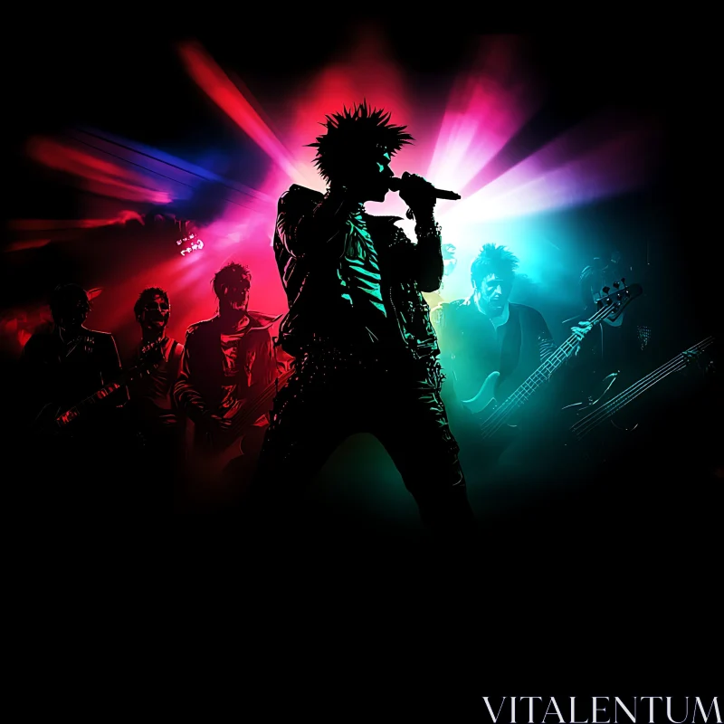 Live Rock Concert with Dramatic Lighting AI Image