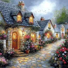 Enchanting Stone Cottage with Evening Glow