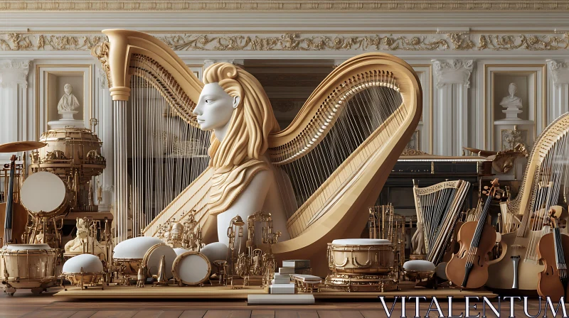 Baroque Instrumental Art Installation AI Image