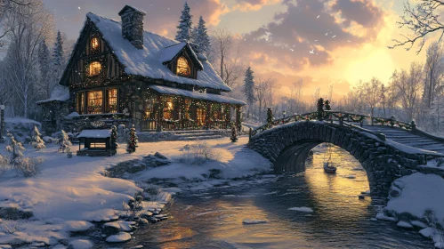 Festive Cottage by a Snowy River