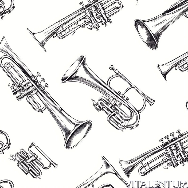 Sketch Trumpet Artwork AI Image