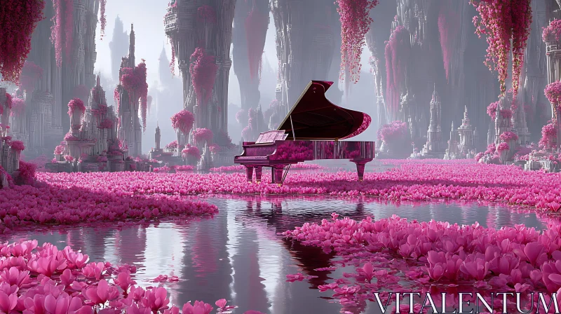 AI ART Abstract Dreamscape with Grand Piano