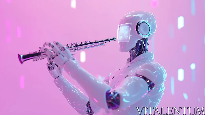 Humanoid Robot with Flute AI Image