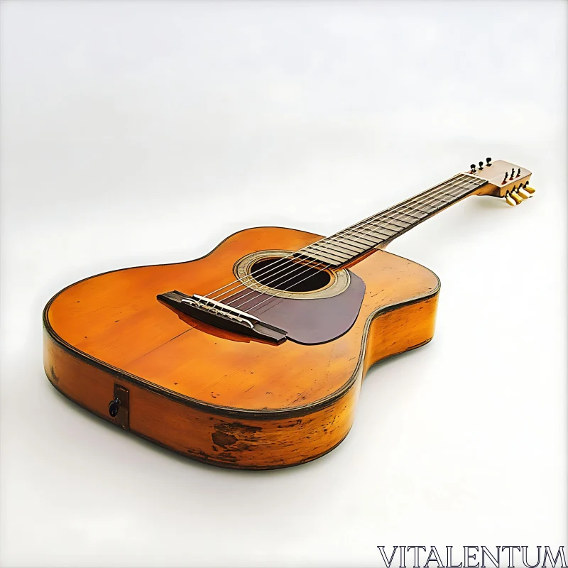 Vintage Acoustic Guitar AI Image