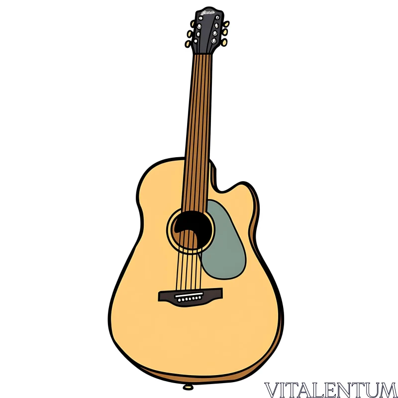 Acoustic Guitar Drawing AI Image