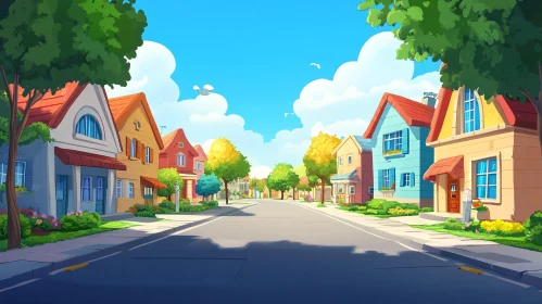 Picturesque Street with Vibrant Houses