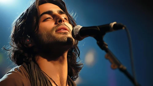Passionate Male Vocalist in Concert