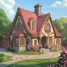 Charming Home with Floral Garden