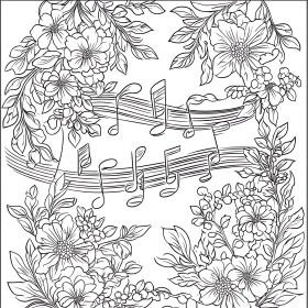 Botanical Melody in Black and White