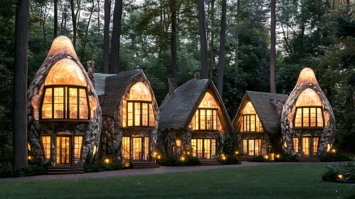 Enchanted Stone Cottages in the Woods