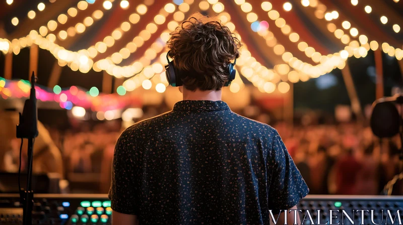 Electronic Music DJ at Outdoor Festival AI Image