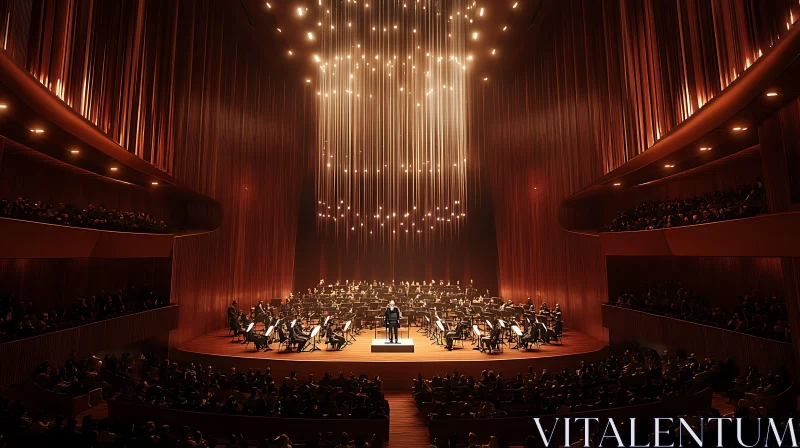 Enthralling Symphony in an Elegant Concert Venue AI Image