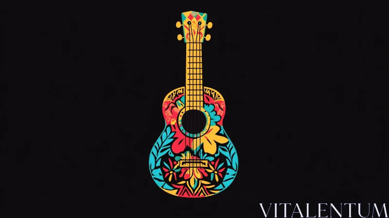 AI ART Intricate Artistic Guitar Design