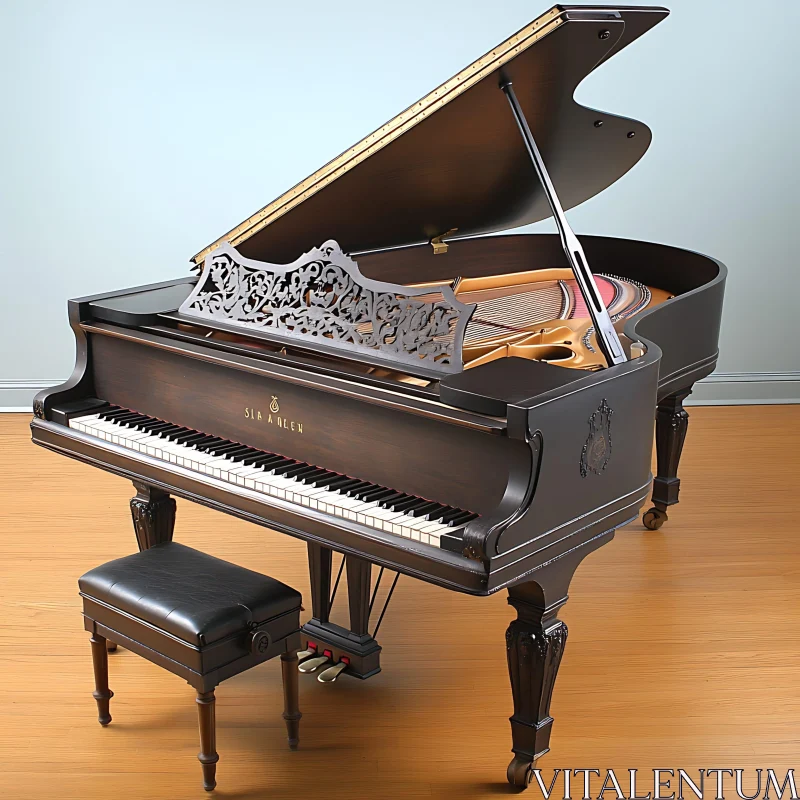 Luxurious Black Grand Piano AI Image