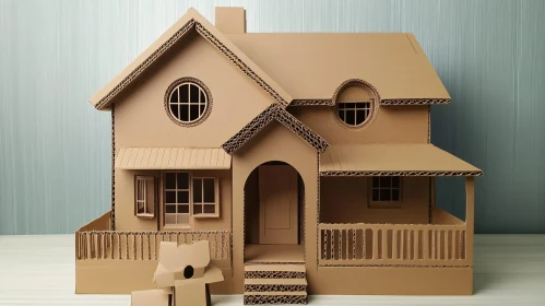 Detailed Cardboard Model House Craft