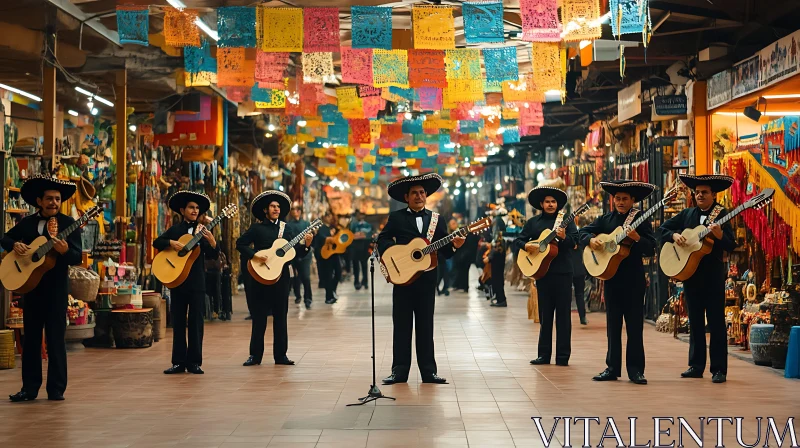 Mariachi Musicians at Cultural Market AI Image