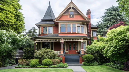 Victorian Mansion Amidst Greenery