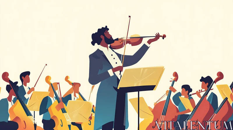 Orchestra Illustration AI Image