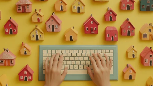 Creative Concept: Typing with Miniature Houses