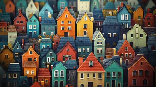 Picturesque Village with Colorful Houses