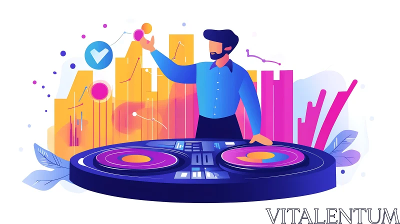 Colorful Abstract DJ Illustration AI Image