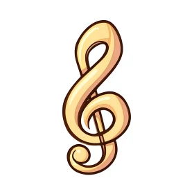 Artistic Golden Treble Clef Symbol