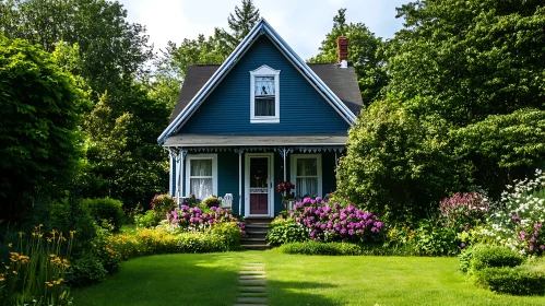 Victorian Cottage in Blooming Garden