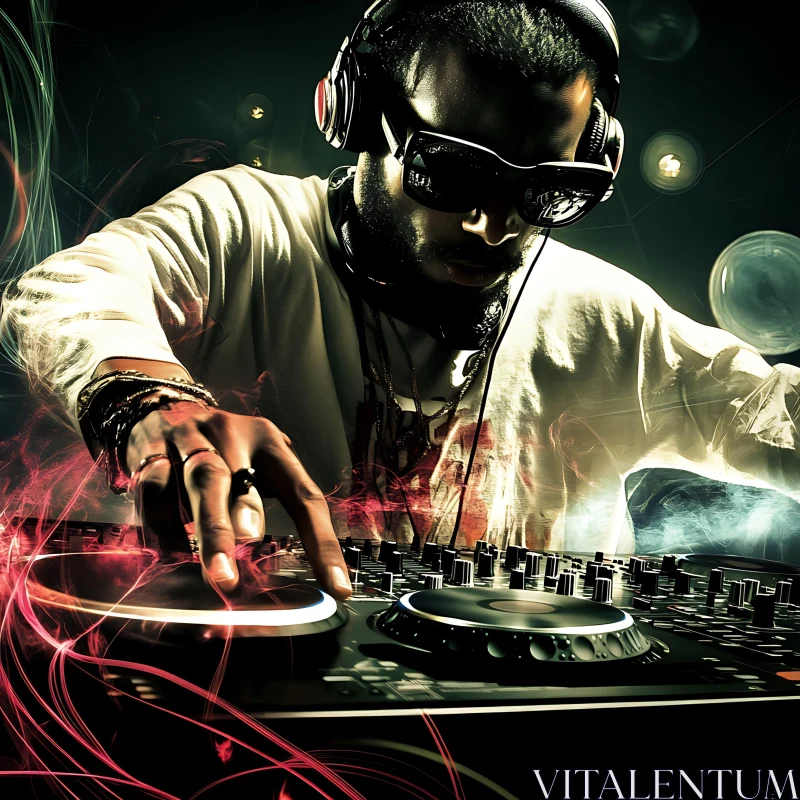 DJ at Nightclub with Turntable AI Image