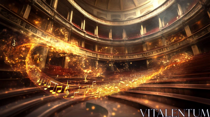 Grand Musical Symphony in Golden Light AI Image