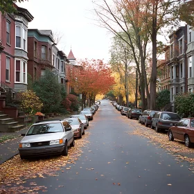 Autumnal Neighborhood Scenery